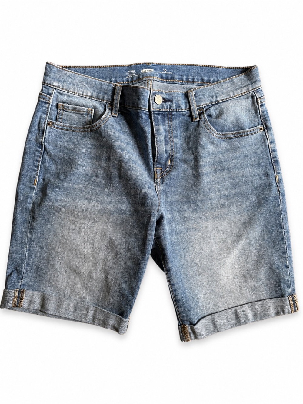 Cuffed Denim Bermuda Shorts Old Navy Women’s Size 10 Medium Wash